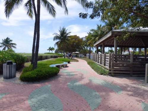 a Sidewalk Past Large Pavilion