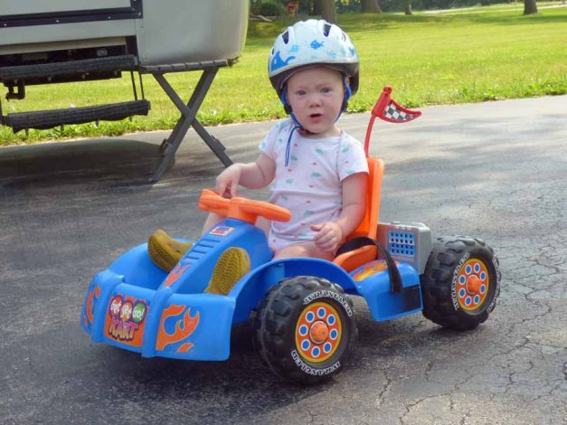 a Cam Driving Race Car