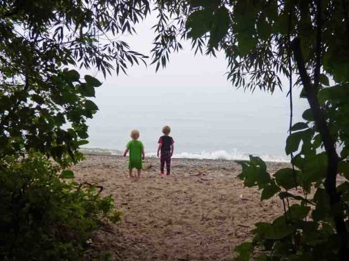 b Cam and Owen on Beach