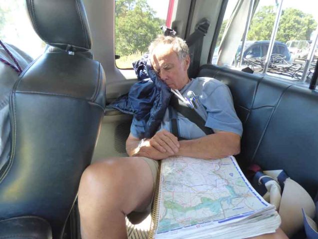 b Andy Asleep in Back Seat