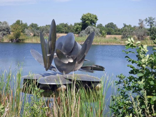 b Floating Sculpture at I-80 Rest Stop