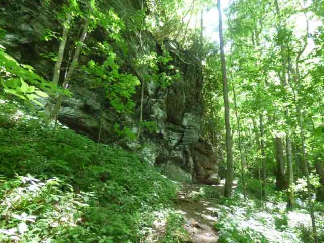 b Approaching Rock Wall on Baxter Creek Trail