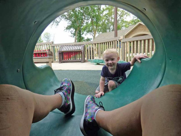 b Cam and Baba's Legs on Slide