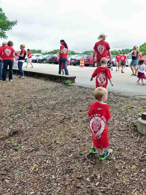 b George, Owen and Cam Heading for Food Tent